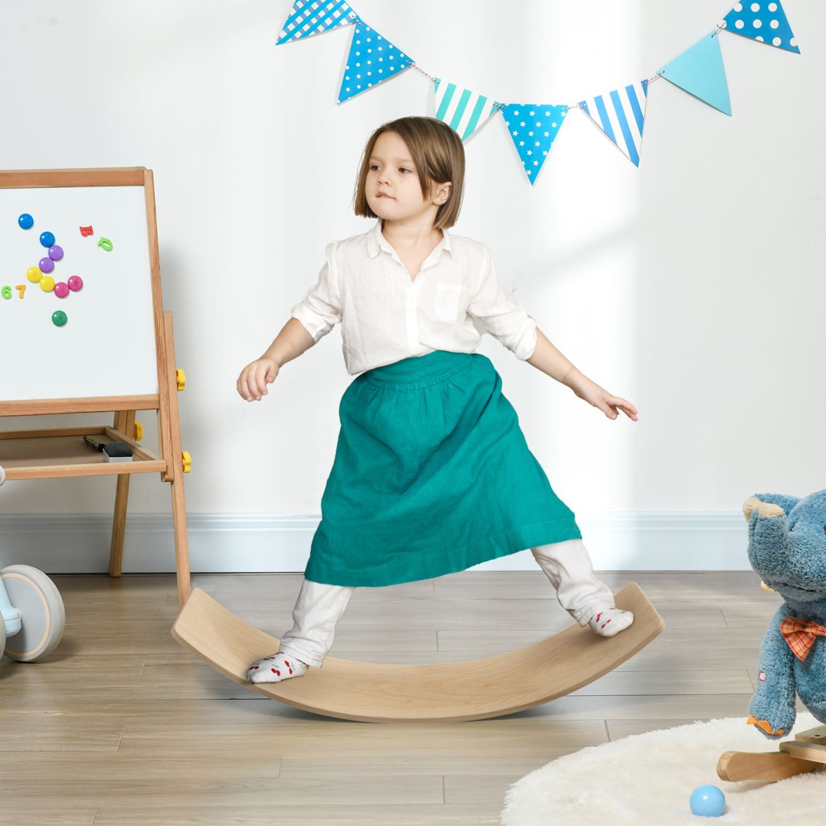 AIYAPLAY Wooden Balance Board for Kids, Ages 3-8, Natural