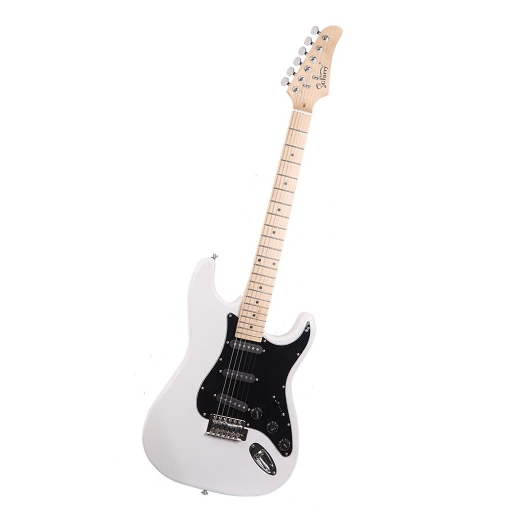 Glarry GST Stylish Electric Guitar Kit with Black Pickguard White