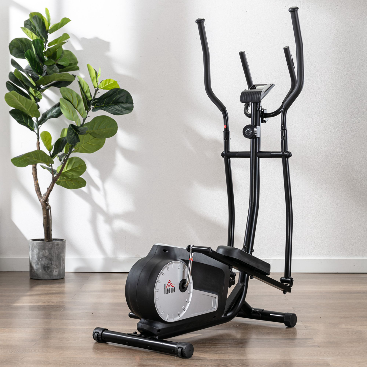 HOMCOM Elliptical Cross Trainer with 8 Resistance Levels, LCD Monitor