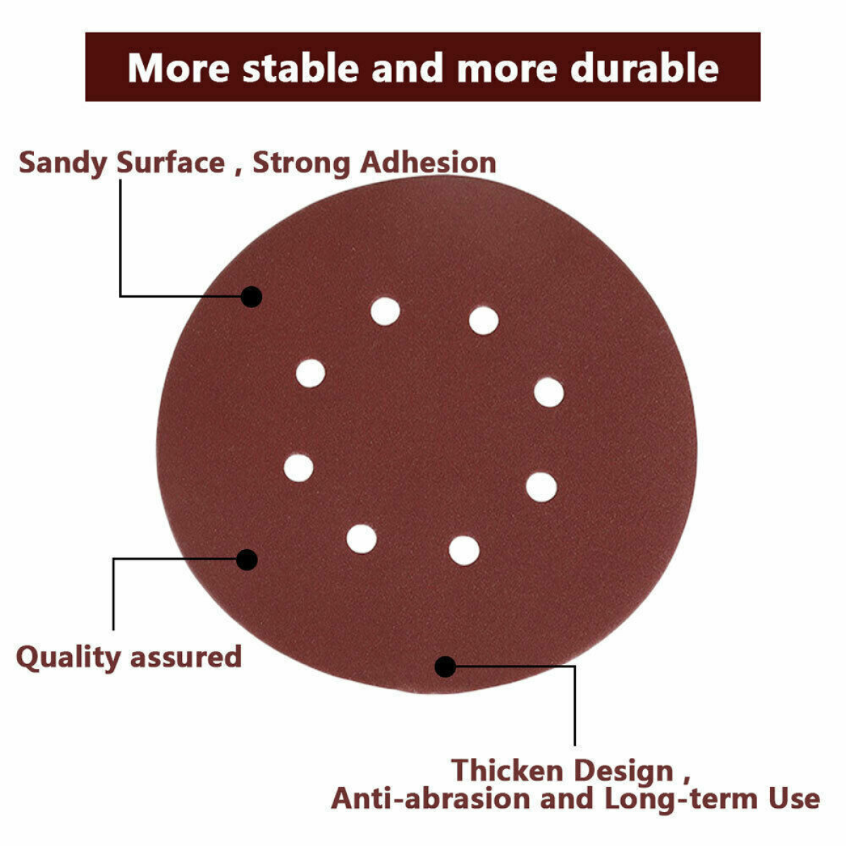 125Pcs - 5" 8 Hole Sanding Discs 40 60 80 120 240  Grit Orbital Sander Pad UK