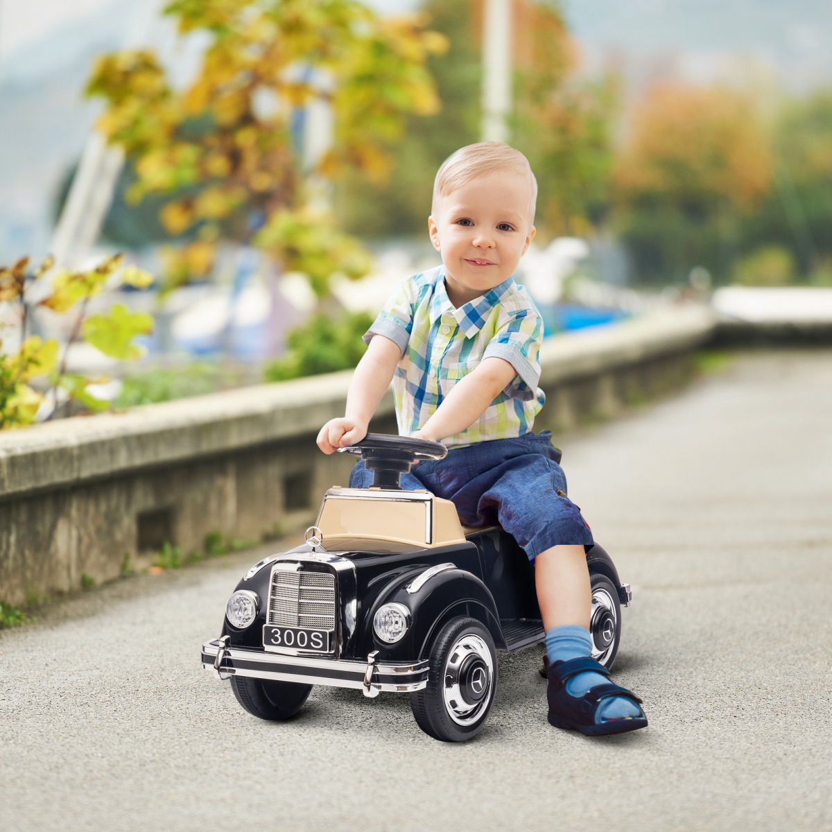 AIYAPLAY Mercedes-Benz 300S Licensed Foot-to-Floor Ride-On Car