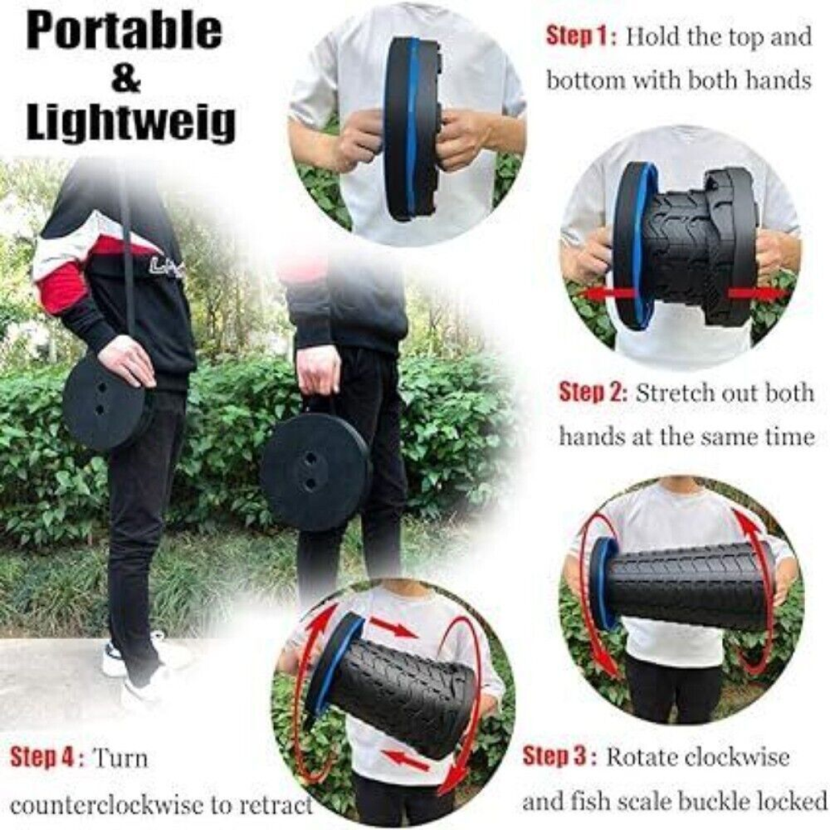 Folding Stool Portable Telescoping Seat Retractable Camping Adjustable UK