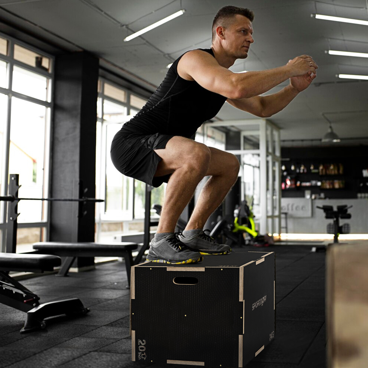 SPORTNOW Wooden Plyometric Jump Box, 3 Height Options for Home Gym