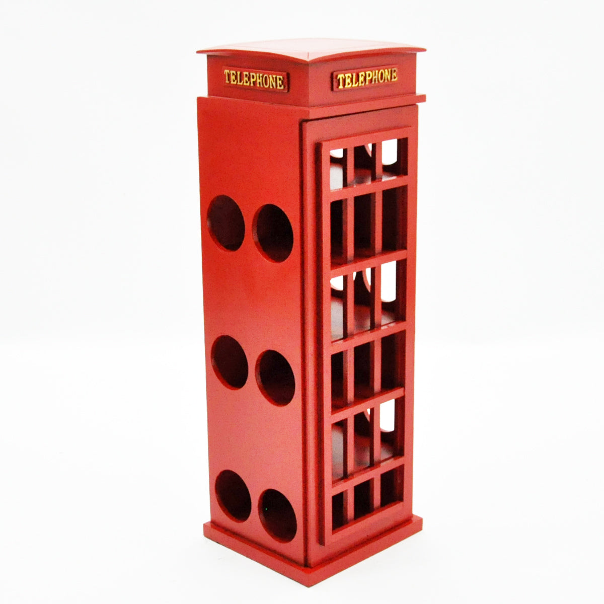 MSL 77cm Telephone Box Wine Rack Hand Finished UK Phone Box Wine Cabinet