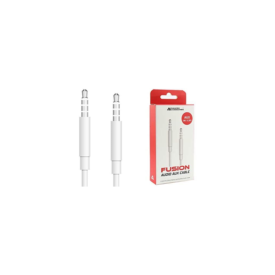 Advanced Accessories Fusion Audio 3.5mm AUX Cable, White