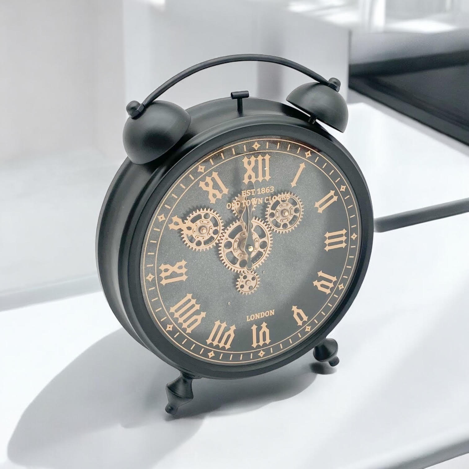 MSL 50cm Hand Finished Gear Table Clock, Requires 1 AA Battery