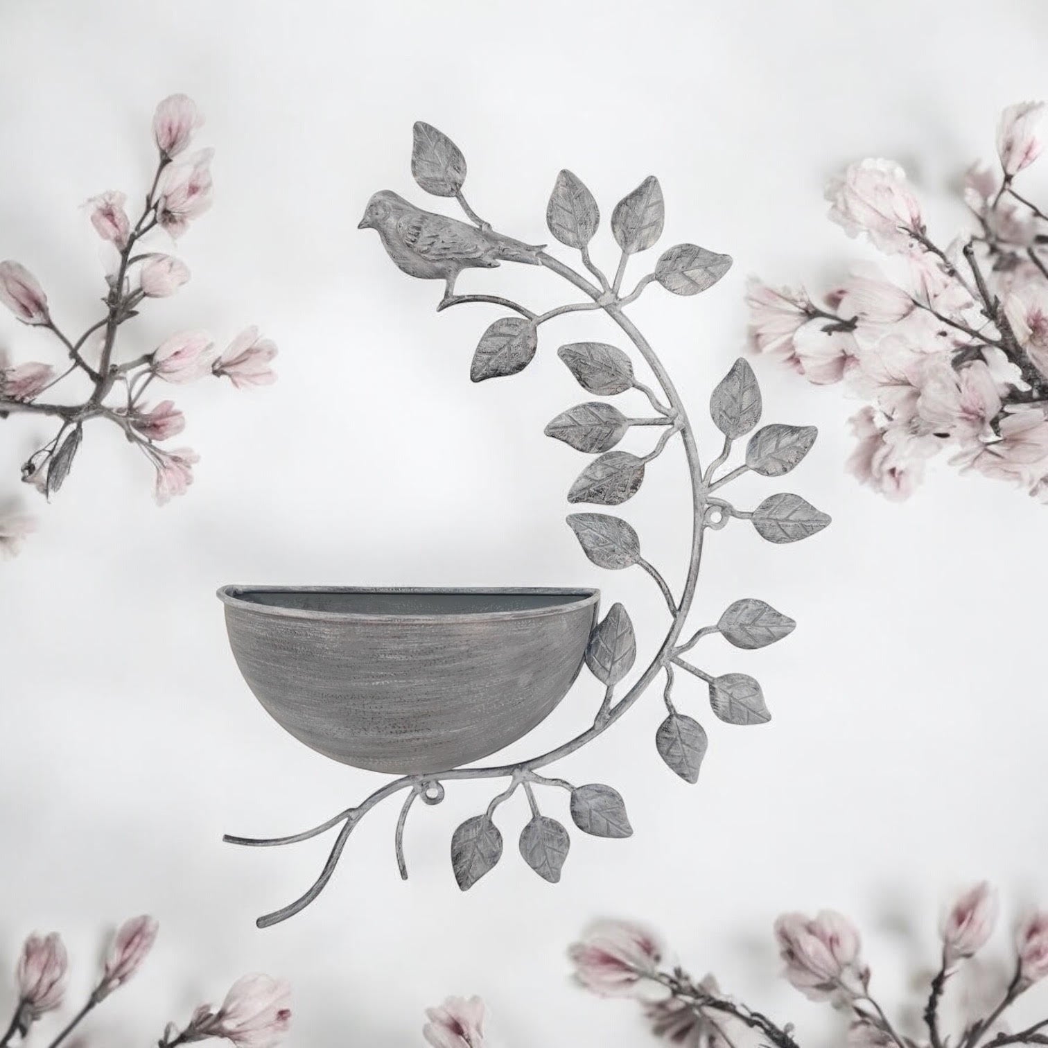 MSL 42cm Grey Metal Garden Planter