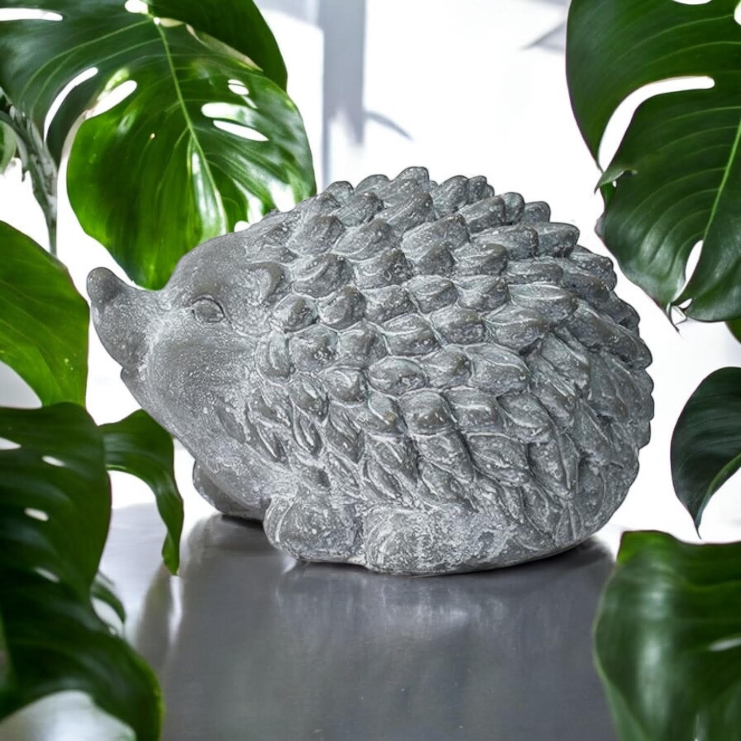 MSL 21cm Grey Cement Hedgehog Garden Ornament