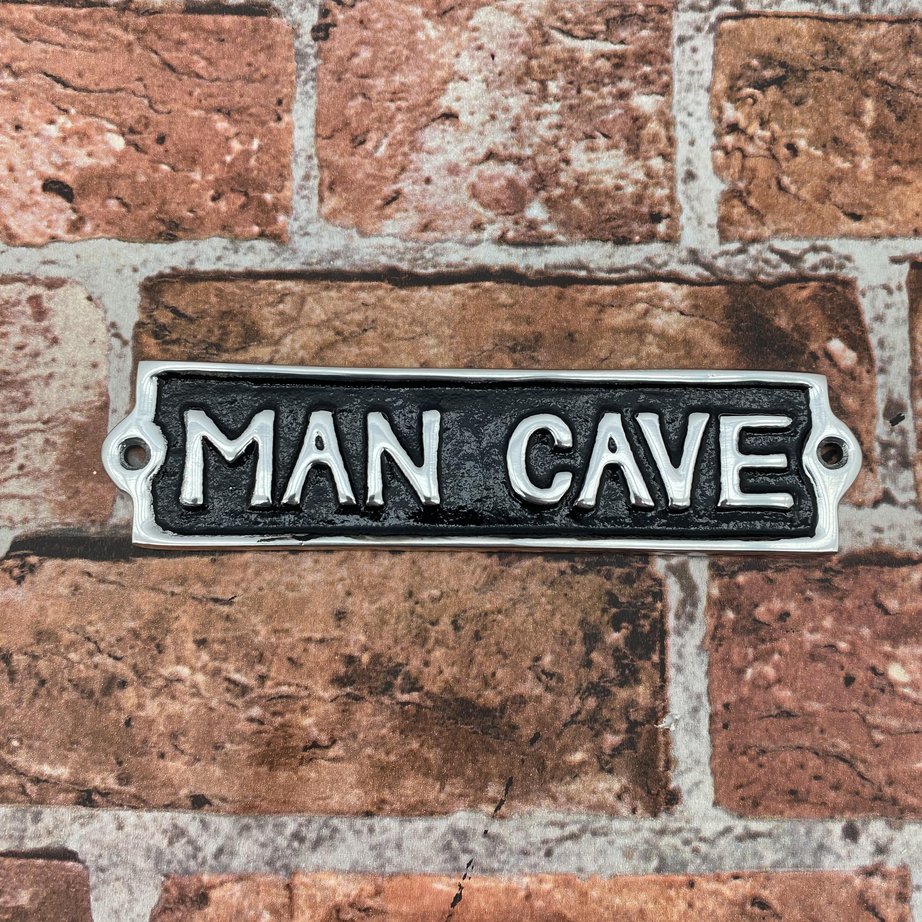 MSL 22cm Aluminium Man Cave Sign, Hand Finished Metal Door Sign with Pre-Drilled Holes