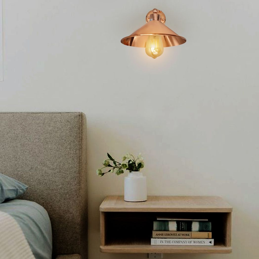 Rose Gold Vintage Retro Metal Wall Light with E27 Socket