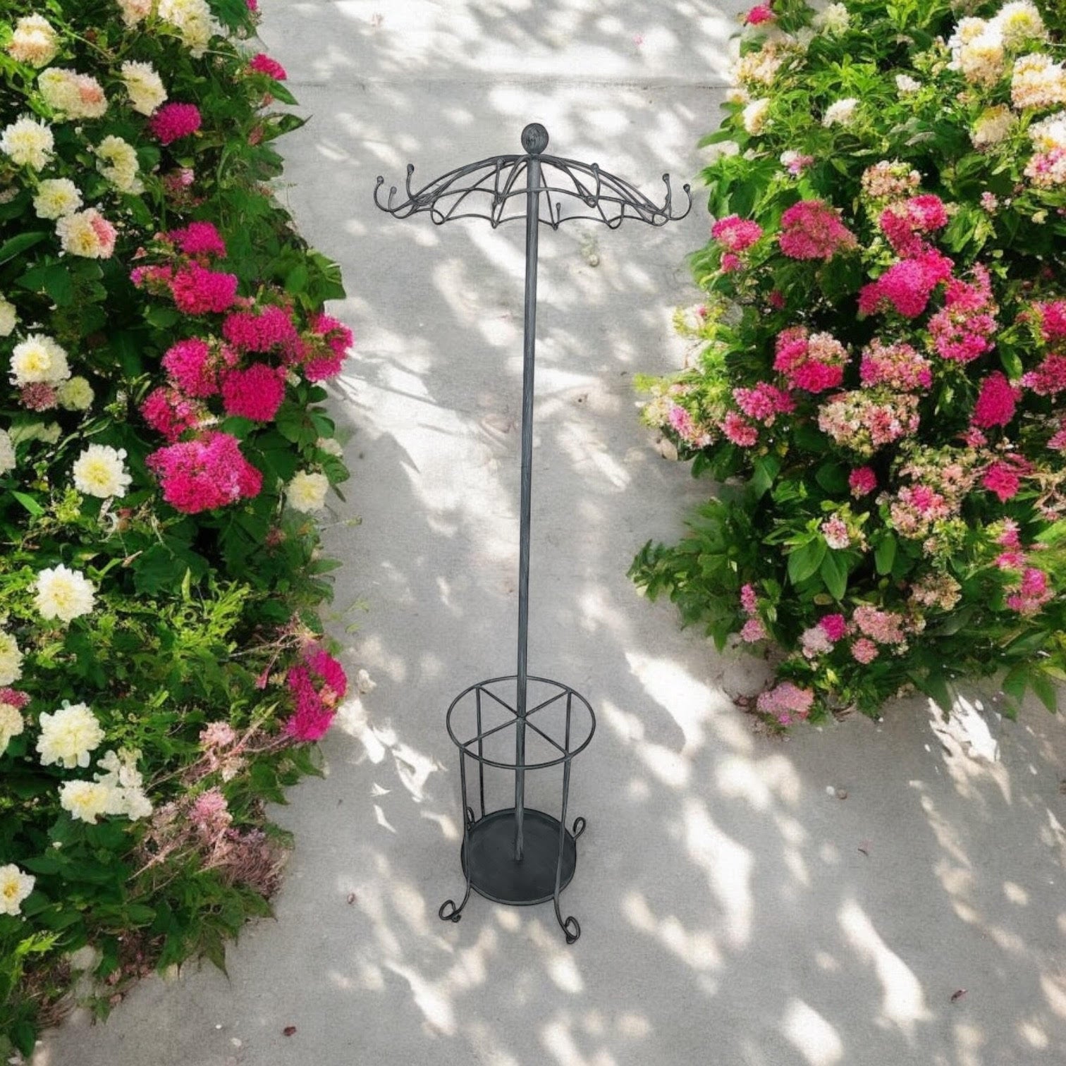 MSL 172cm Grey Metal Coat and Umbrella Stand
