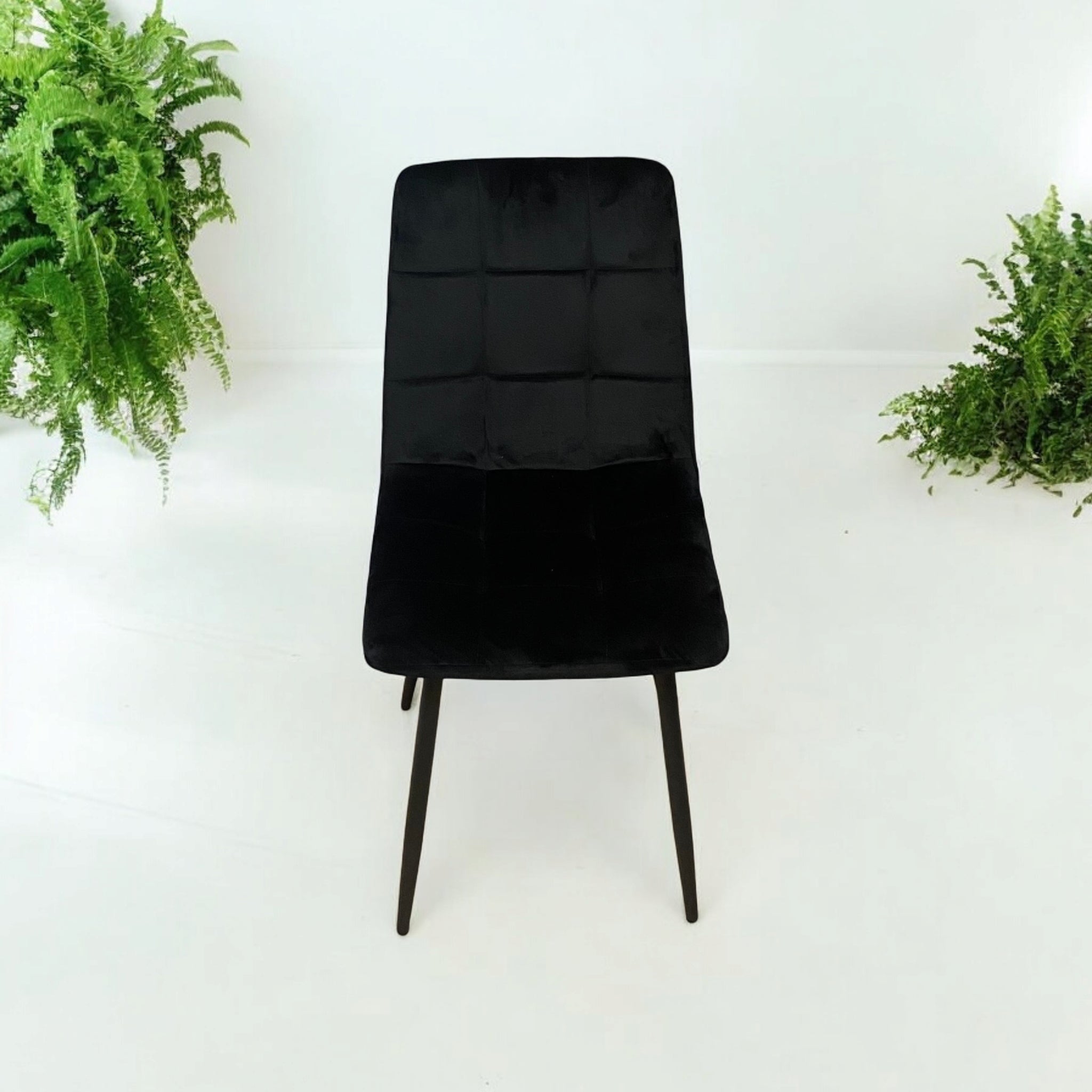 MSL Scandinavian Black Fabric Chair with Black Metal Eiffel-Style Legs