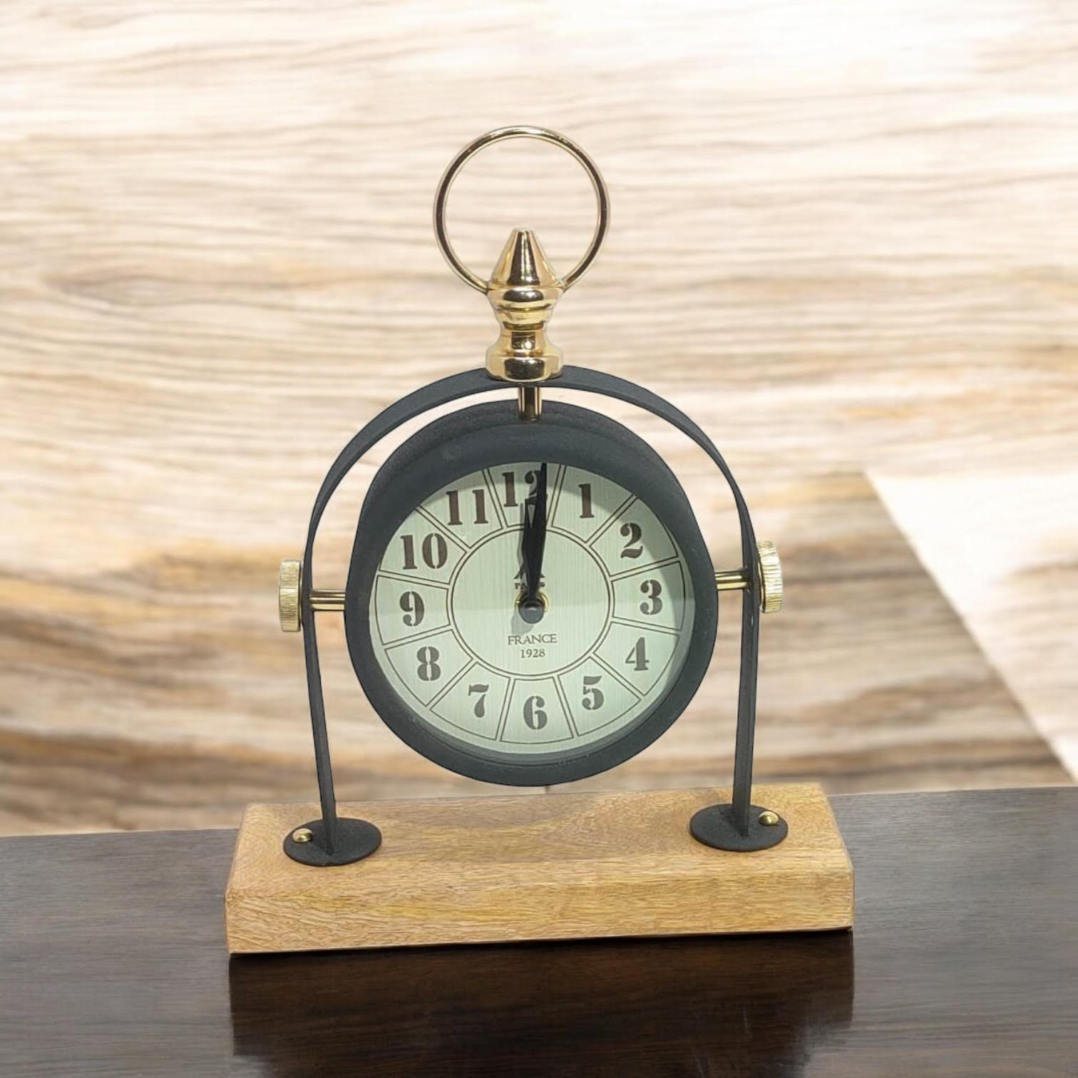 MSL Hand Finished Table Clock, 1 AA Battery Powered