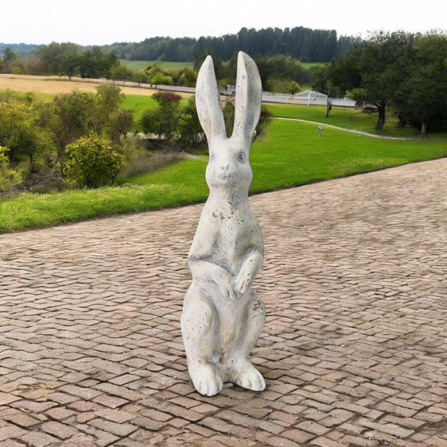 MSL 40cm Cream Resin Rabbit Garden Ornament