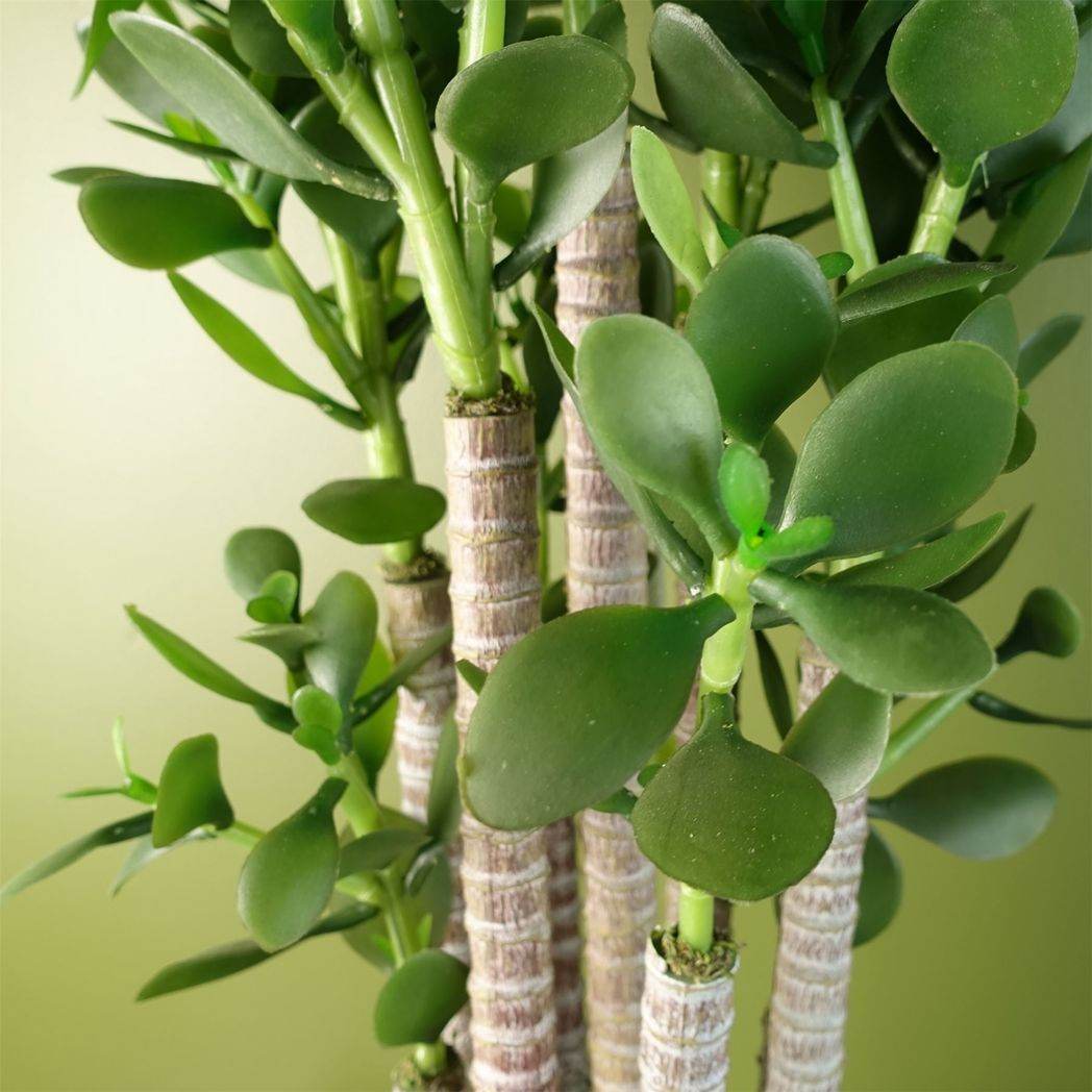 Leaf Artificial Deluxe 75cm Green Jade Plant in Weighted Plastic Pot