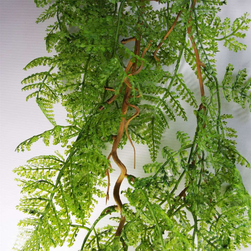 Leaf 100cm Artificial Hanging Maidenhair Fern Plant Dark Green Bare Stem Unpotted