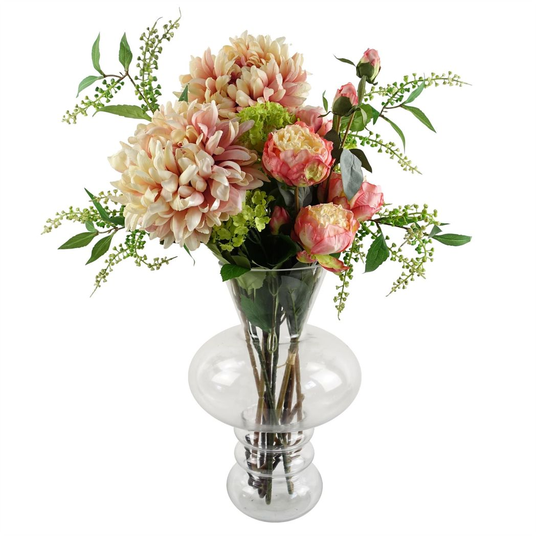 Leaf 35cm Clear Bubble Glass Vase