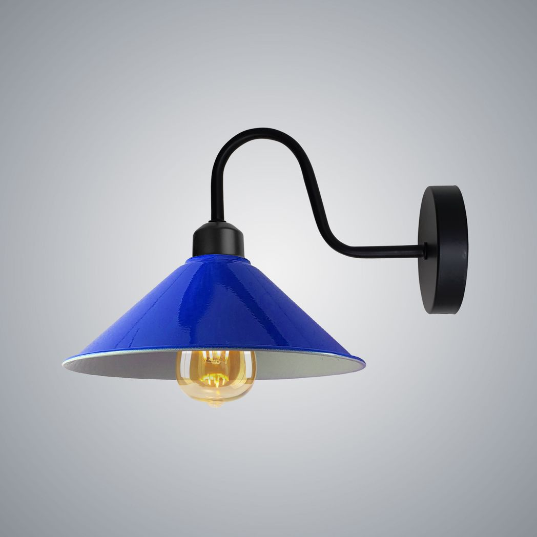 Vintage Black Metal Wall Sconce, E27 Dimmable Indoor Light