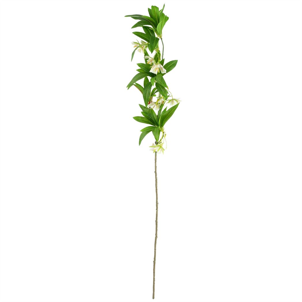 Pack of 6 90cm Artificial Hainan Elaeocarpus Stems with Plastic Leaves and Flowers