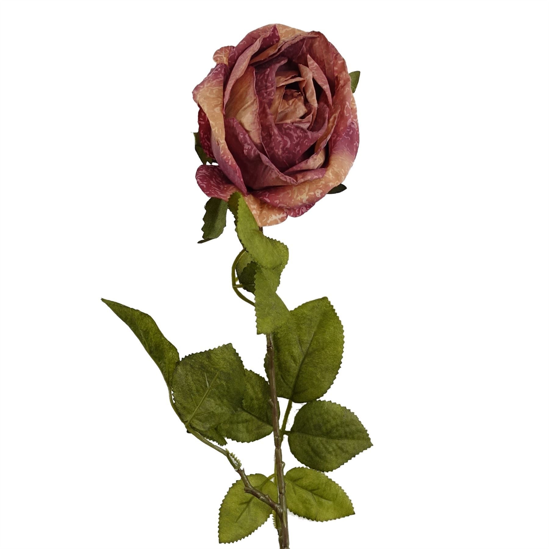 Pack of 6 70cm Artificial Dark Pink Rose Stems