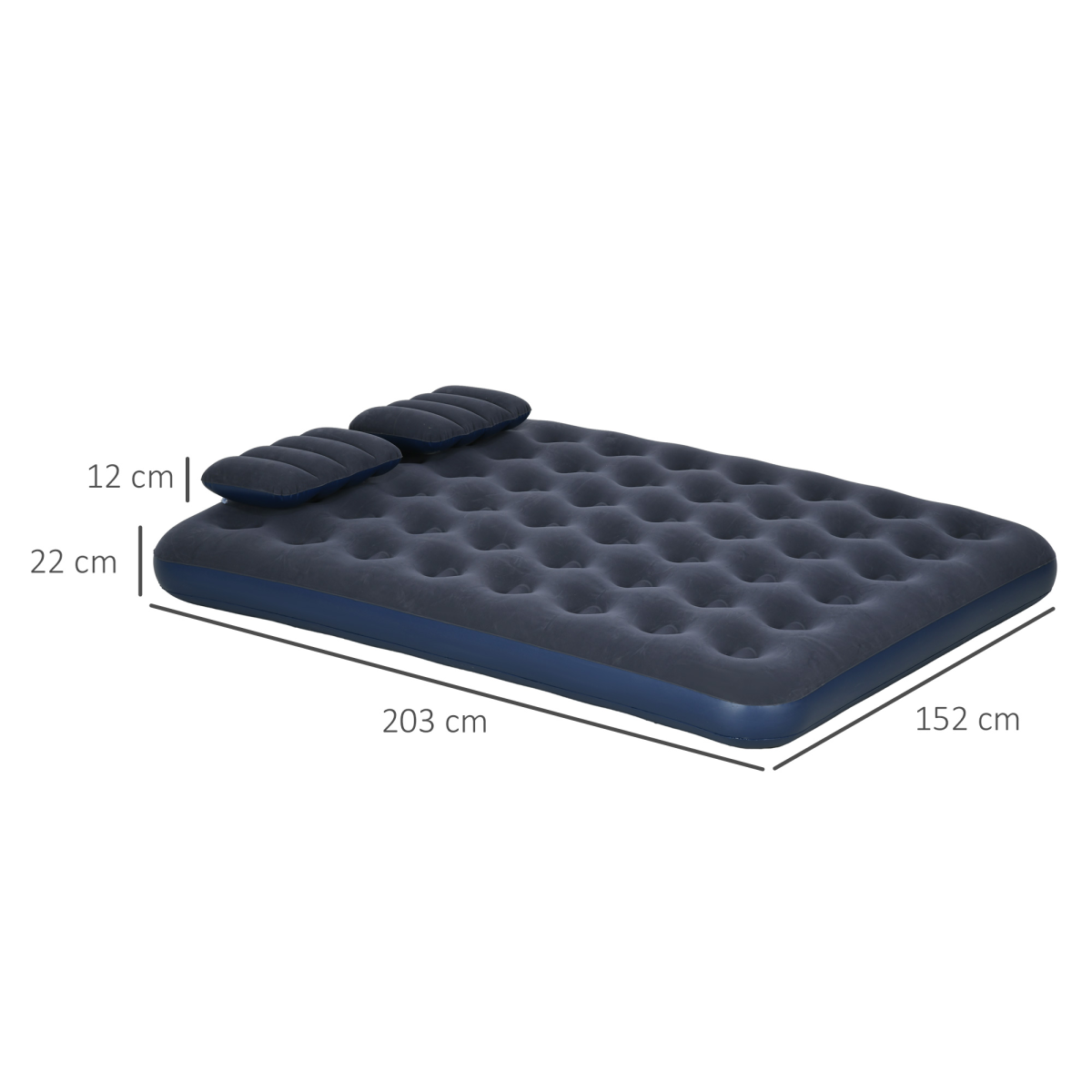 Outsunny Queen Inflatable Mattress with Hand Pump and Pillows