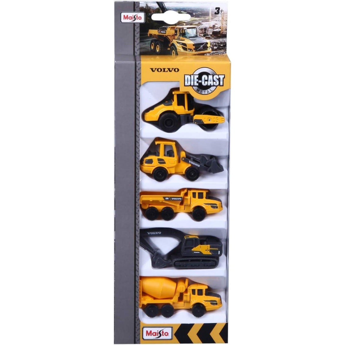 Maisto Mini Working Machines VOLVO CONSTUCTION 5 PACK – Incredibly Detailed Die-Cast Replica Collectible Model