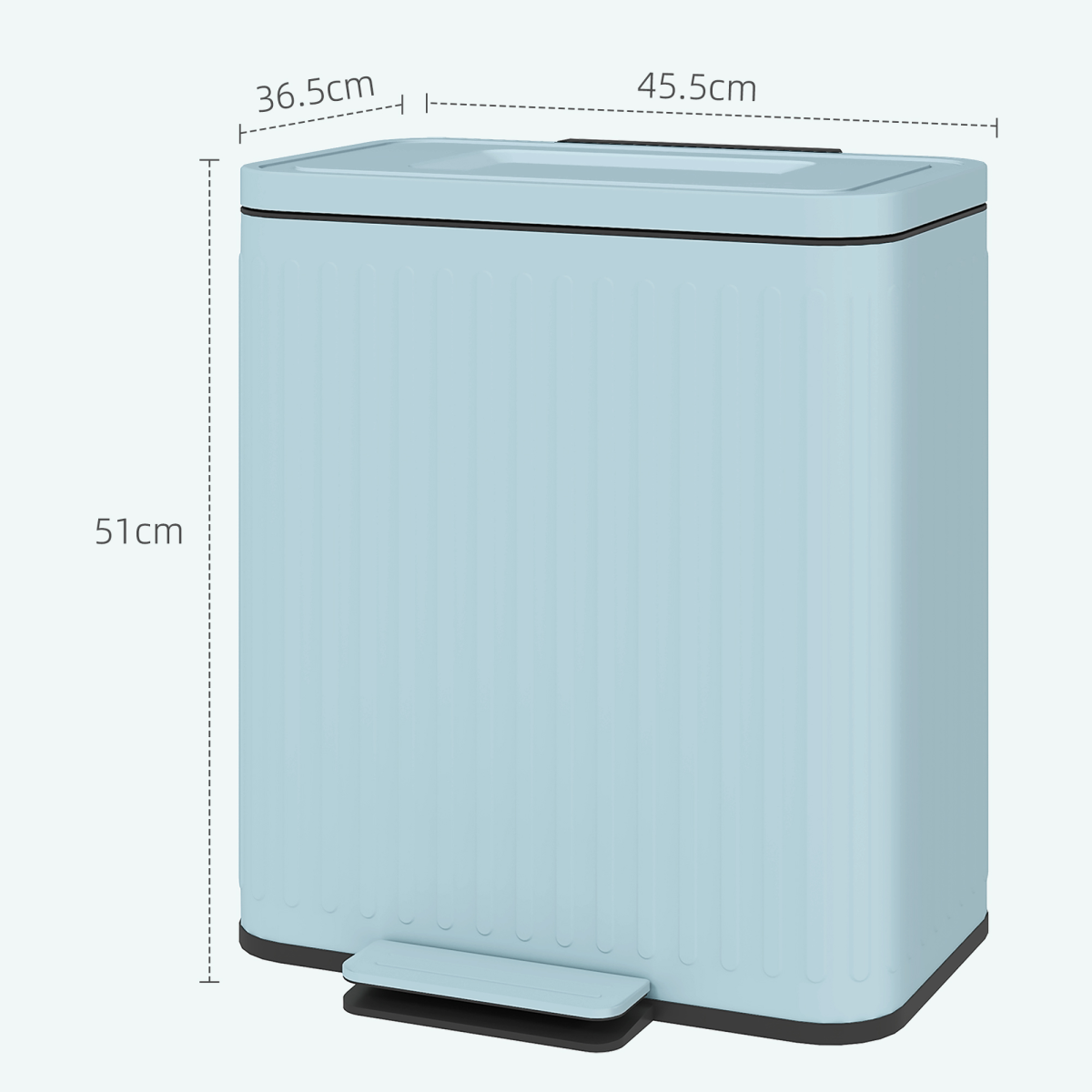 HOMCOM Double Pedal Rubbish Bin, 2 x 20L, Soft-Close Lid