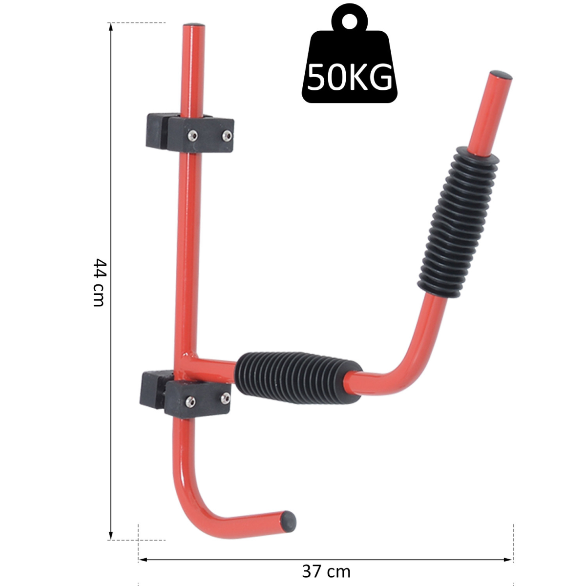 Heavy Duty Iron Kayak Wall Mount Rack with Hooks, Canoe and Paddle Storage, 50kg Capacity