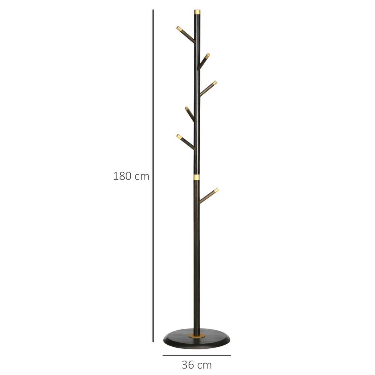 HOMCOM Industrial Freestanding Coat Rack Stand, 6 Hooks, 180cm