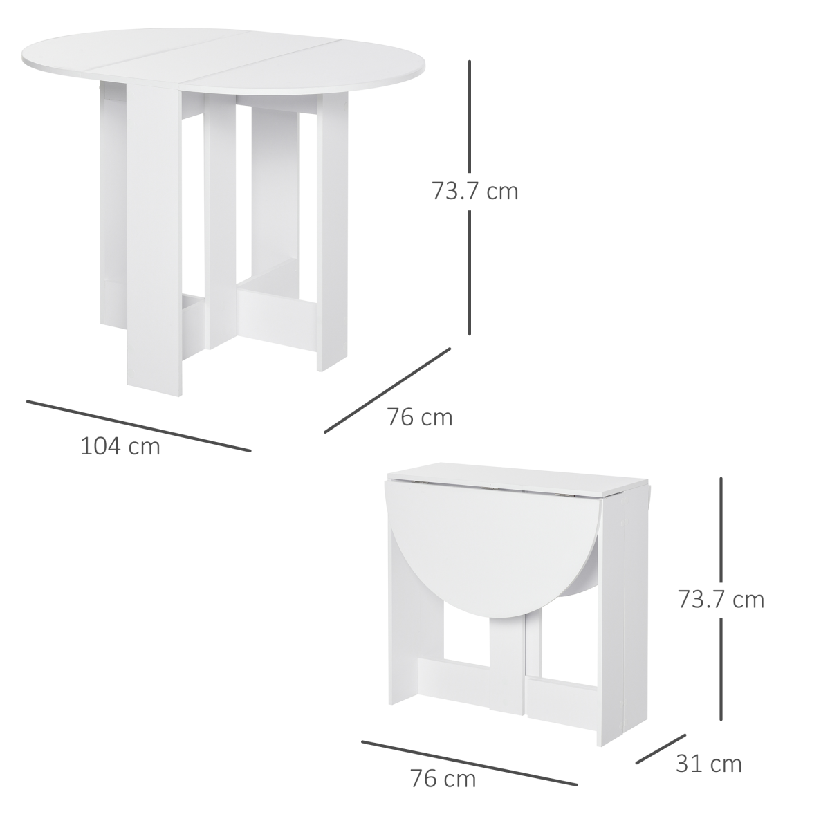 Homcom Foldable Drop Leaf Dining Table for Small Kitchens