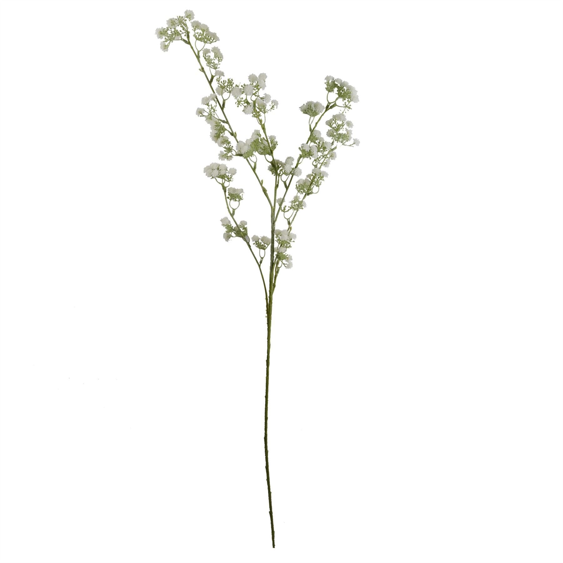 85cm Artificial Gypsophila White Foliage Spray, Wired Shapable Stem, Plastic Flowers