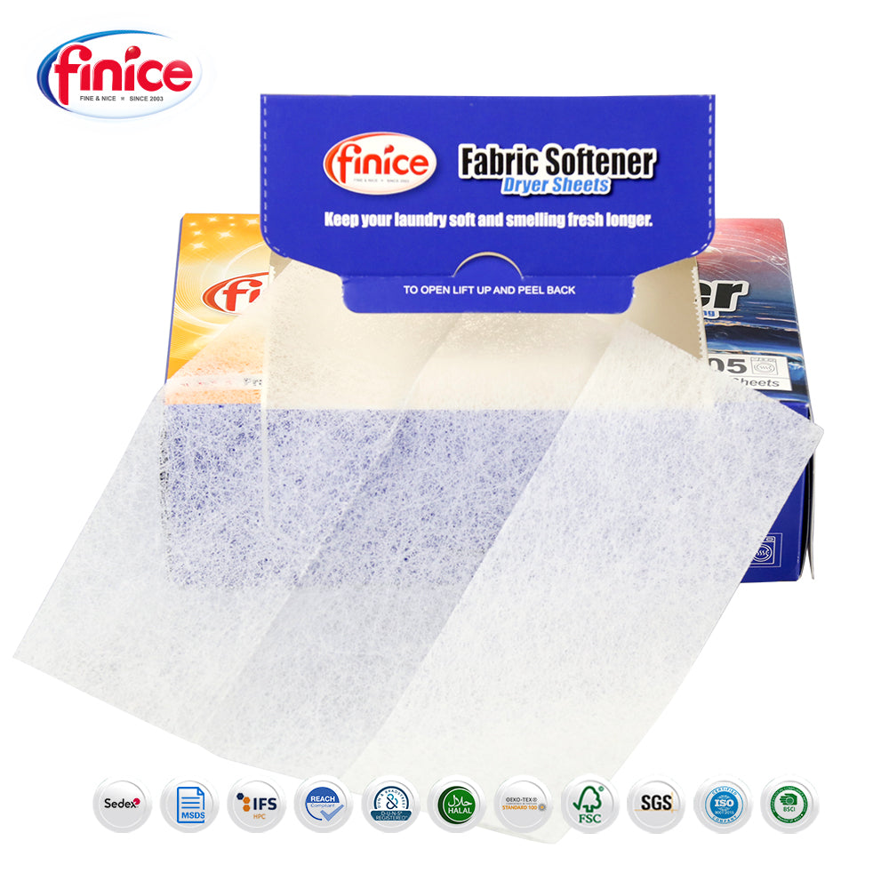 Finice Fabric Softener Dryer Sheets – Plant-Based, Anti-Static & Sensitive Skin Safe, 105 Sheets