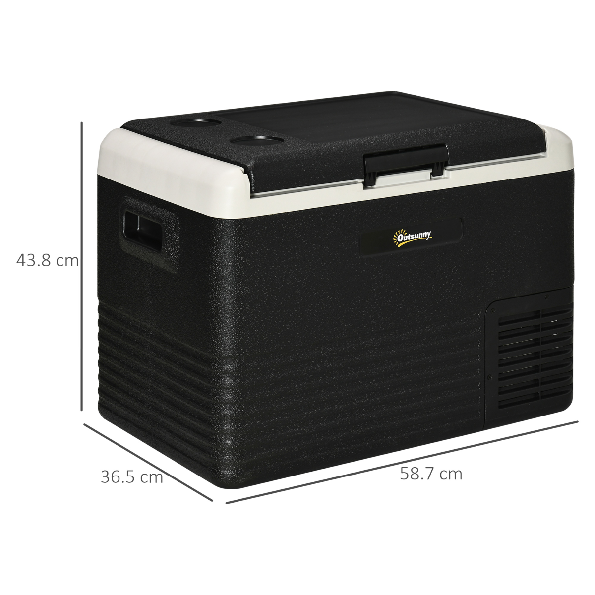 40L Portable Car Refrigerator and Freezer with LED Panel, 12V/24V DC and 110/240V AC, -20°C, for Camping and Driving