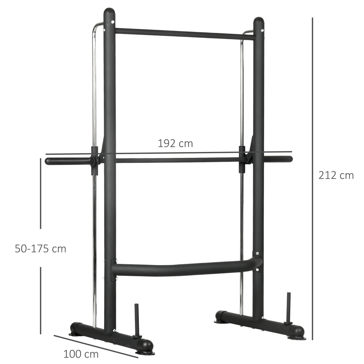 HOMCOM Adjustable Squat Rack with Pull-Up Bar & Barbell Bar