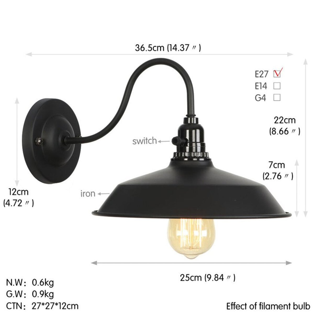 Modern Black Wall Lights For Living Room~2677
