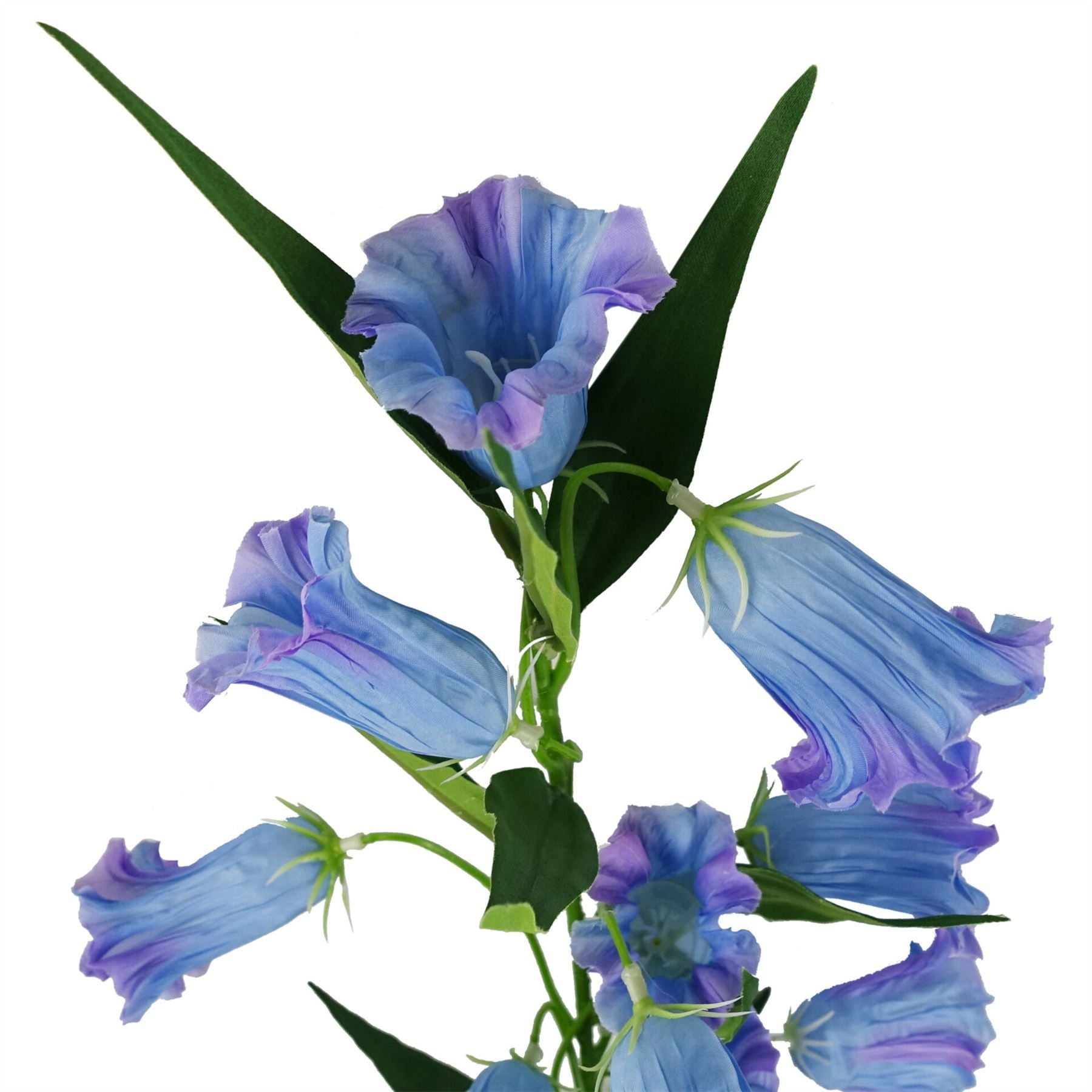 Leaf 100cm Artificial Trumpet Flower Stem with Silk Flowers and Wired Shapable Stem