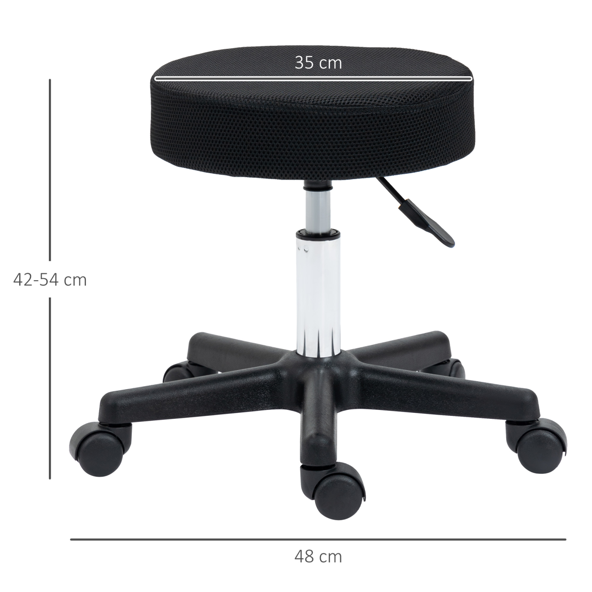HOMCOM Swivel Adjustable Salon Stool with 3 Changeable Covers