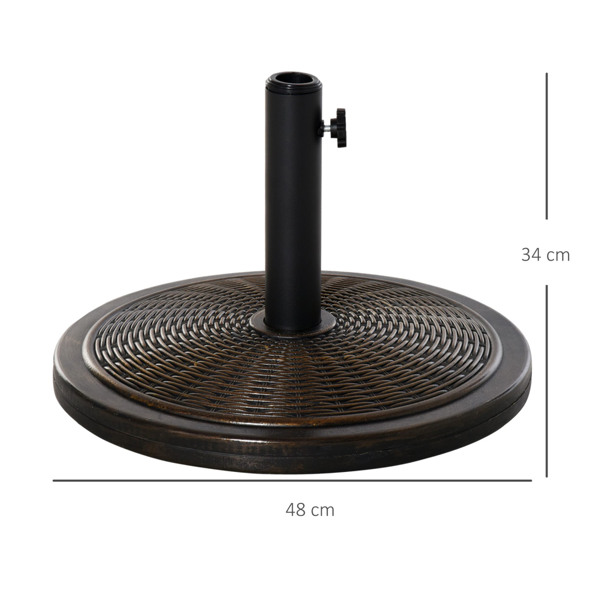 Outsunny 13kg Cantilever Umbrella Base with Adjustable Fit, Black