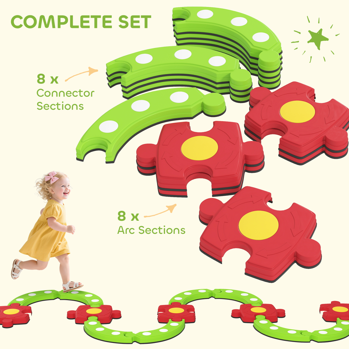 AIYAPLAY Kids Balance Beam Stepping Stones Sensory Toy