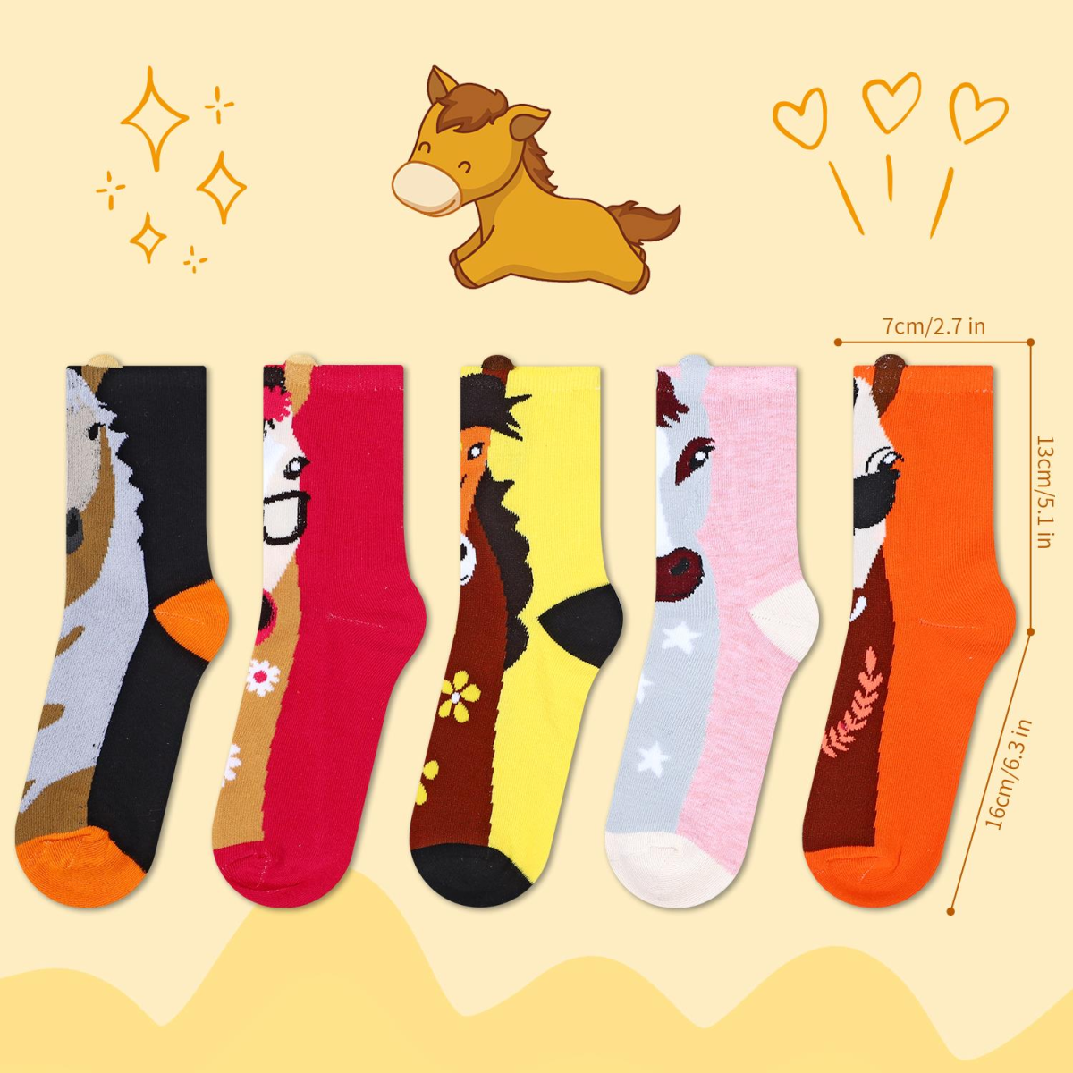 Vinsani 5 Pack Animal Print Socks for Women UK 4-7