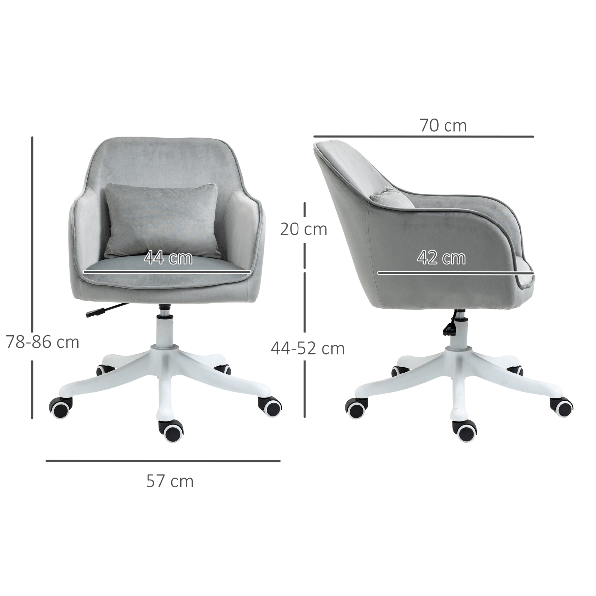 Vinsetto USB-Powered Massage Office Chair with Lumbar Pillow, Wheels