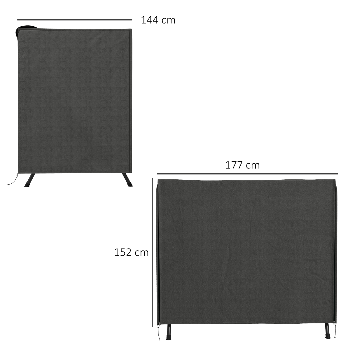 Outsunny Large Outdoor Swing Chair Cover, Dark Grey, Oxford Fabric, Garden Furniture Protector for 3-Seater Patio Swing Chair