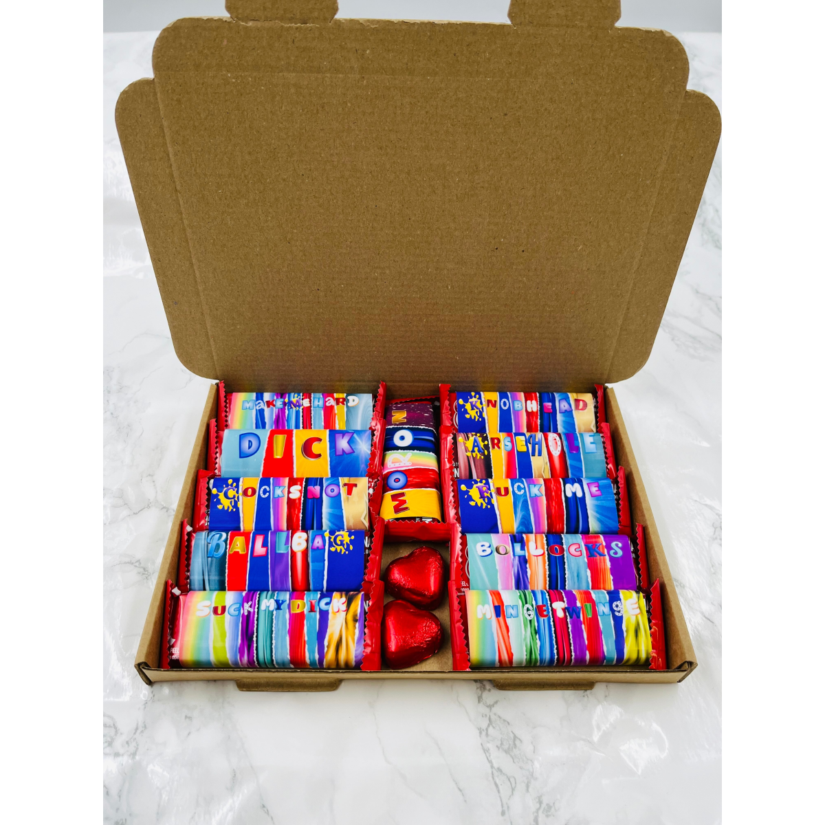 Simway Sweets 11-Pack Novelty Rude Mismatched Wrapper Chocolate Box
