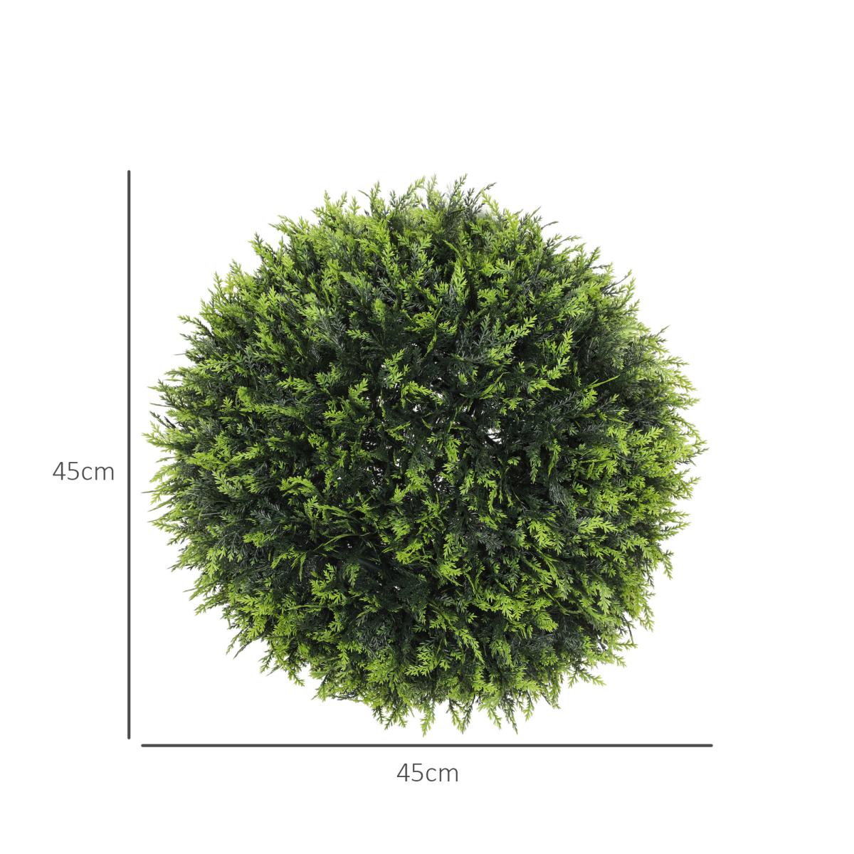 HOMCOM Set of 2 Artificial Faux Cedar Topiary Balls, Green