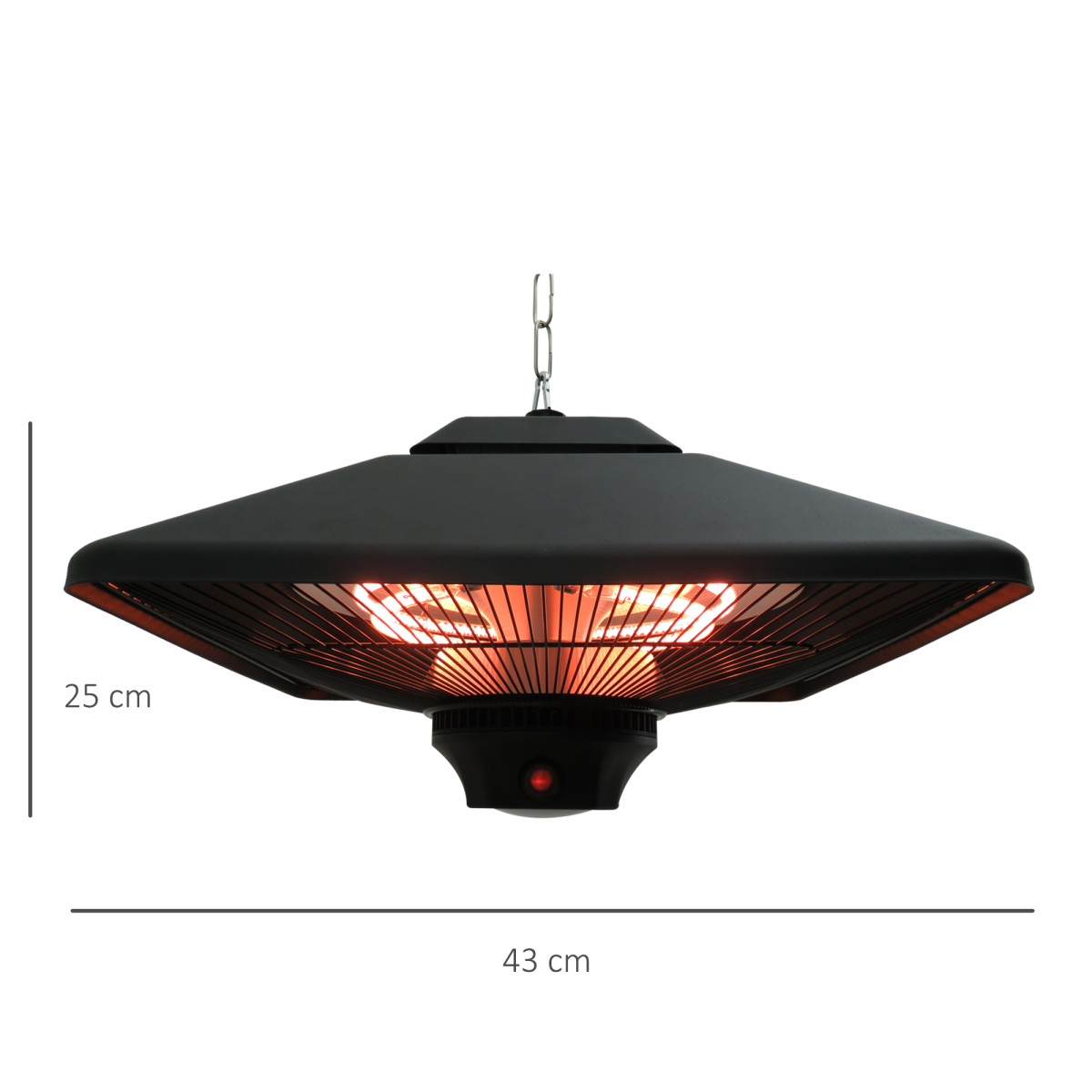 Outsunny 2000W Electric Outdoor Hanging Heater with LED Light