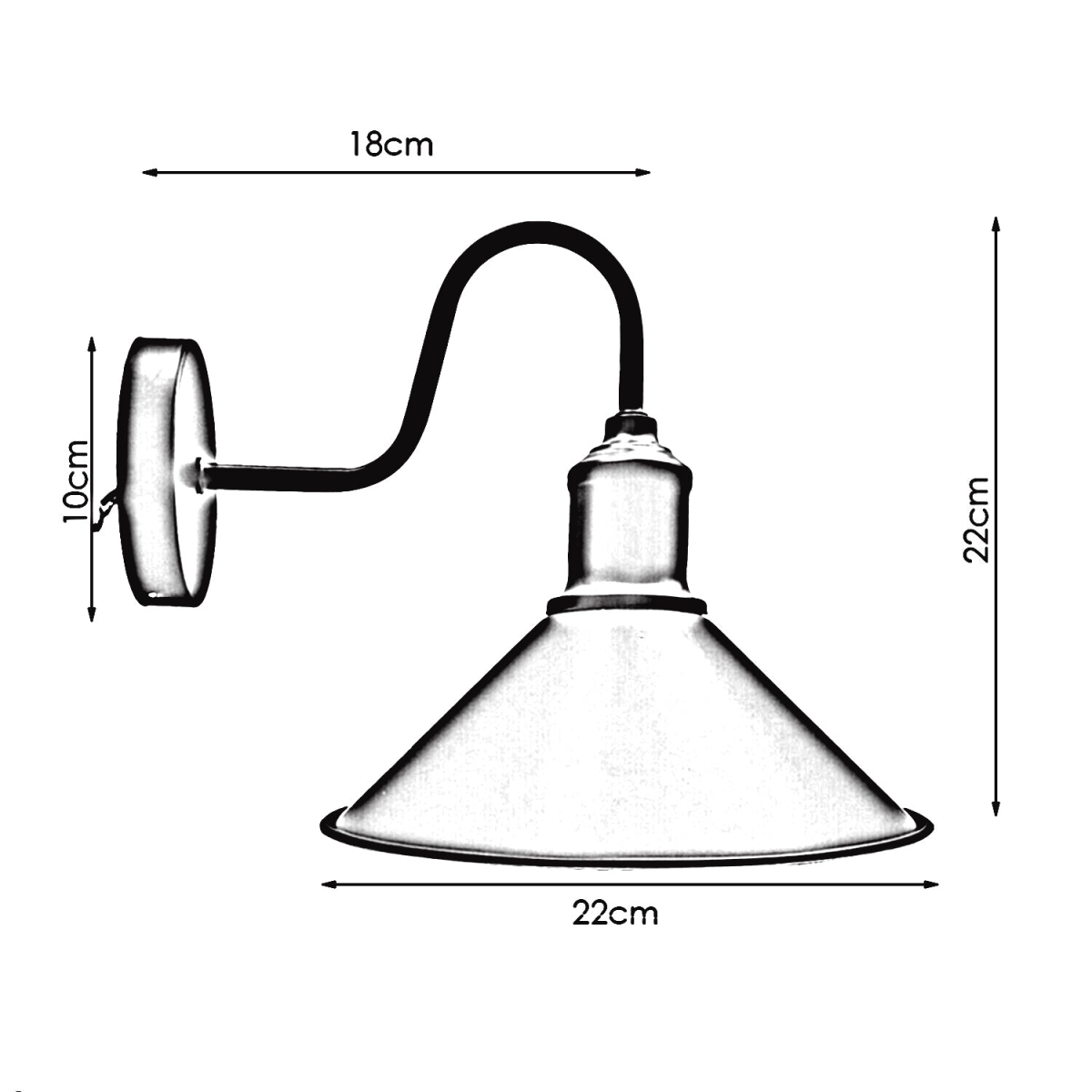 Blue Vintage Retro Industrial Swan Neck Metal Arm E27 Wall Light Lamp~2483
