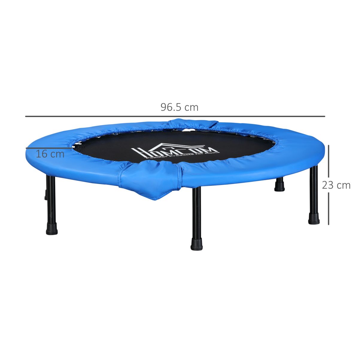96 cm Foldable Mini Fitness Trampoline Rebounder, Blue, HOMCOM