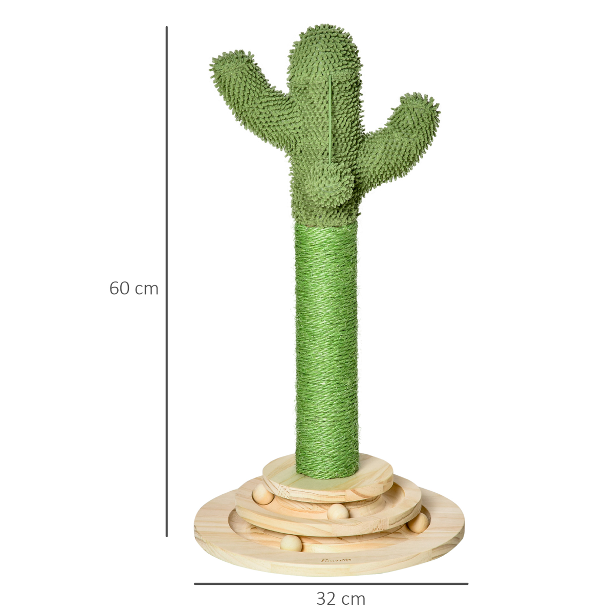 Cactus Cat Tree with Sisal Scratching Post & Hanging Ball