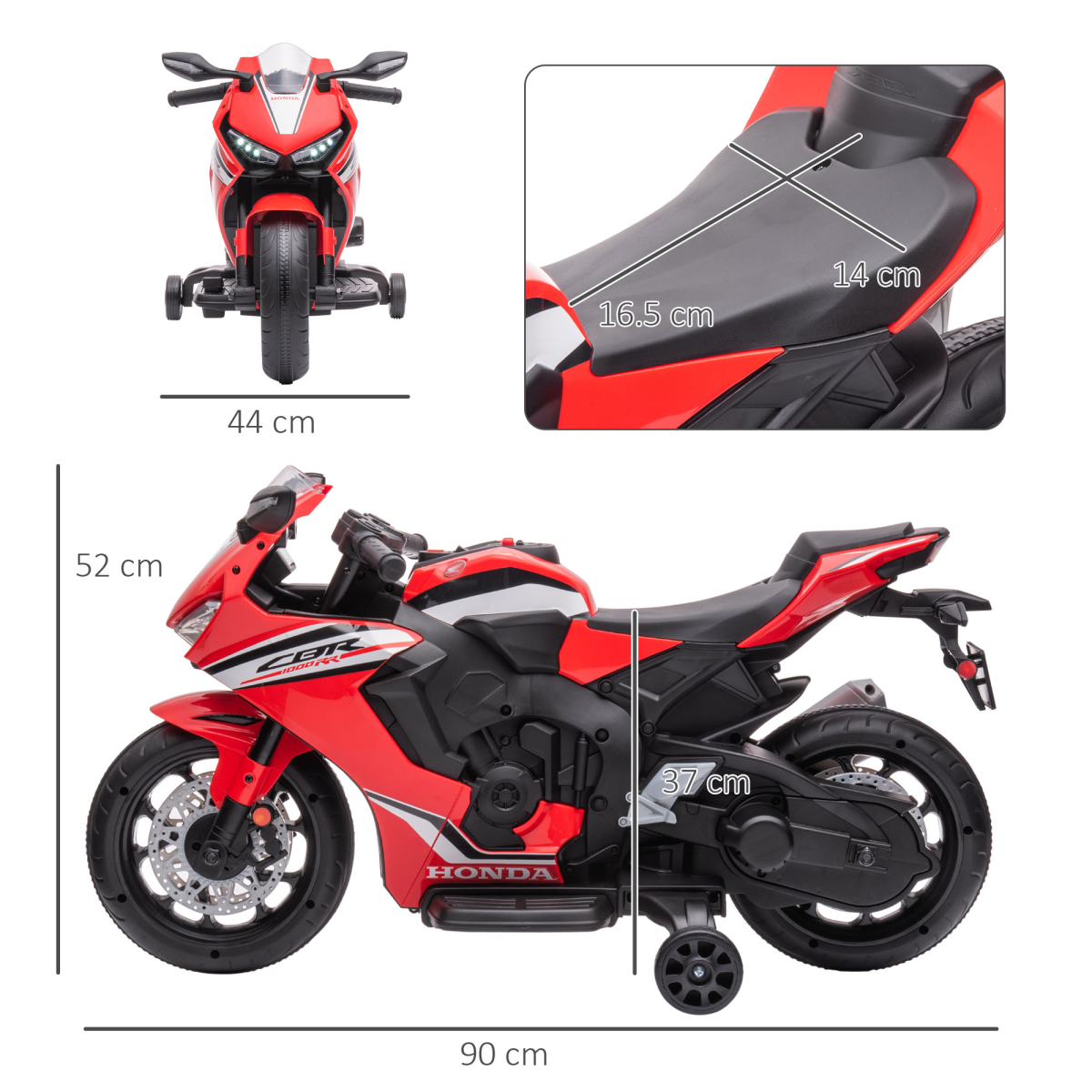 Honda Licensed 6V Kids Electric Motorbike Ride On Bike with Light and Sound for 3-5 Years