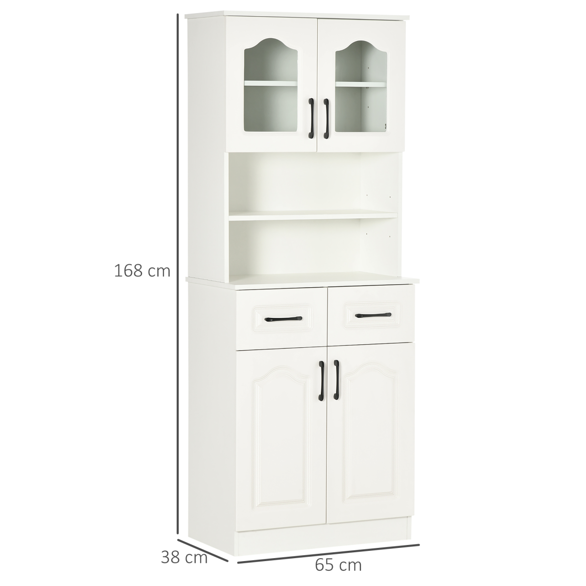 HOMCOM White Kitchen Storage Cabinet with Shelves & Drawers